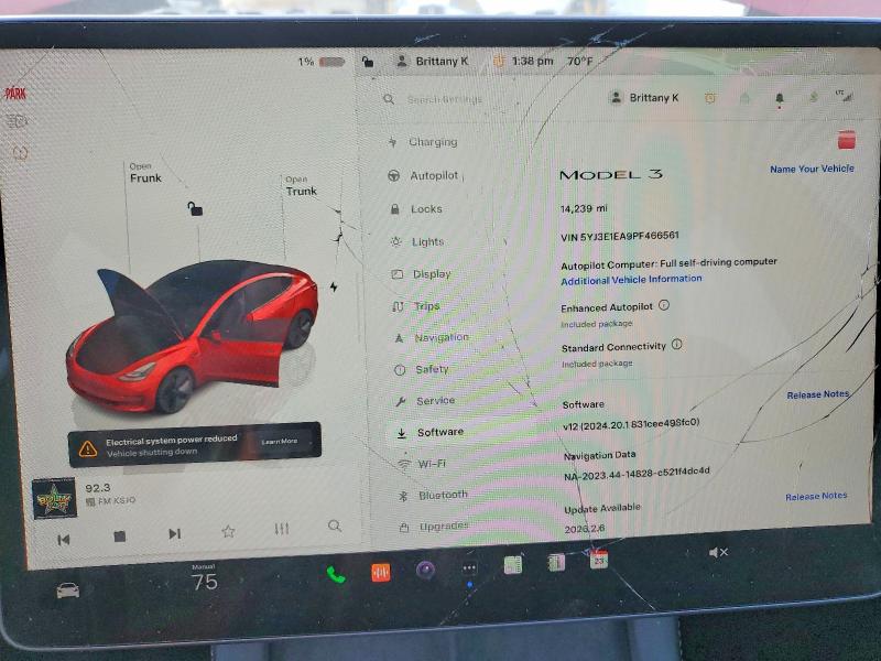 2023 Tesla Model 3 მანქანა იყიდება აუქციონზე, vin: 5YJ3E1EA9PF466561, აუქციონის ნომერი: 47371676
