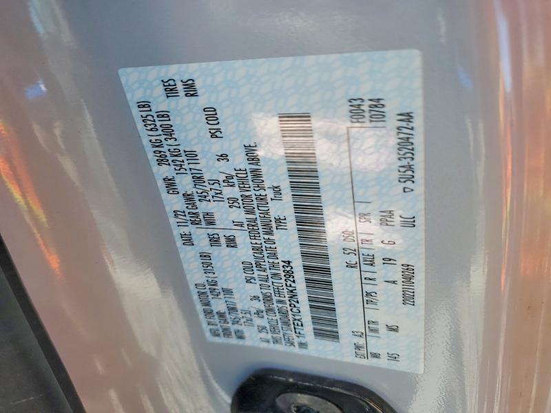 45577126 :رقم المزاد ، 1FTEX1CP2NKF29834 vin ، 2022 Ford F150 مزاد بيع
