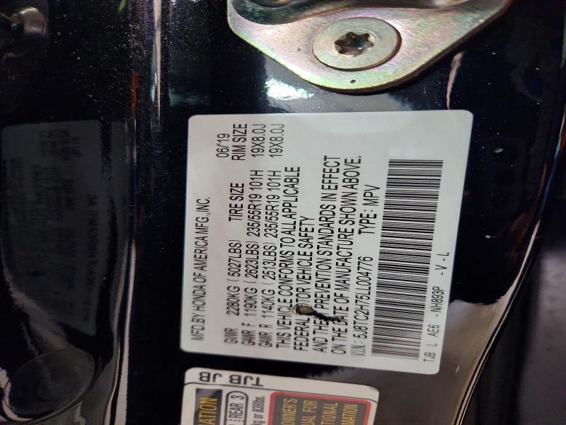 47097906 :رقم المزاد ، 5J8TC2H75LL004776 vin ، 2020 Acura Rdx مزاد بيع