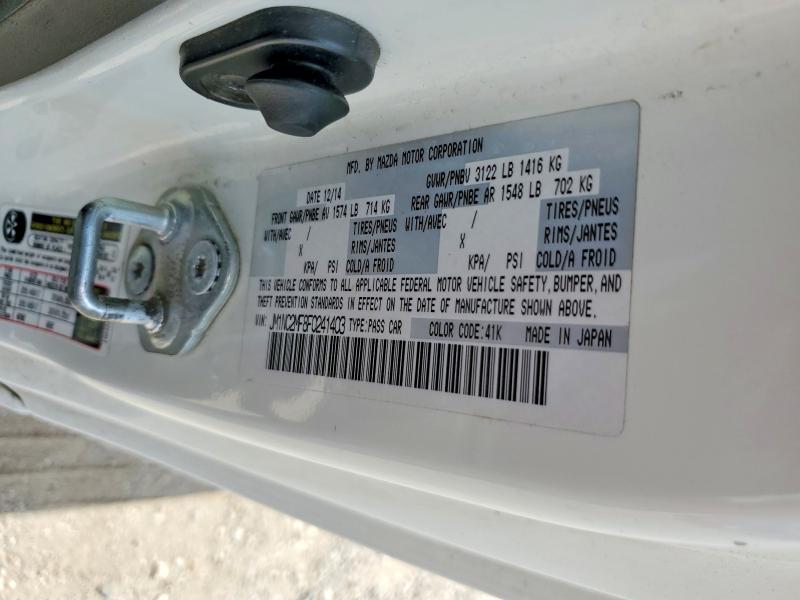 47238896 :رقم المزاد ، JM1NC2MF8F0241403 vin ، 2015 Mazda Mx-5 Miata مزاد بيع