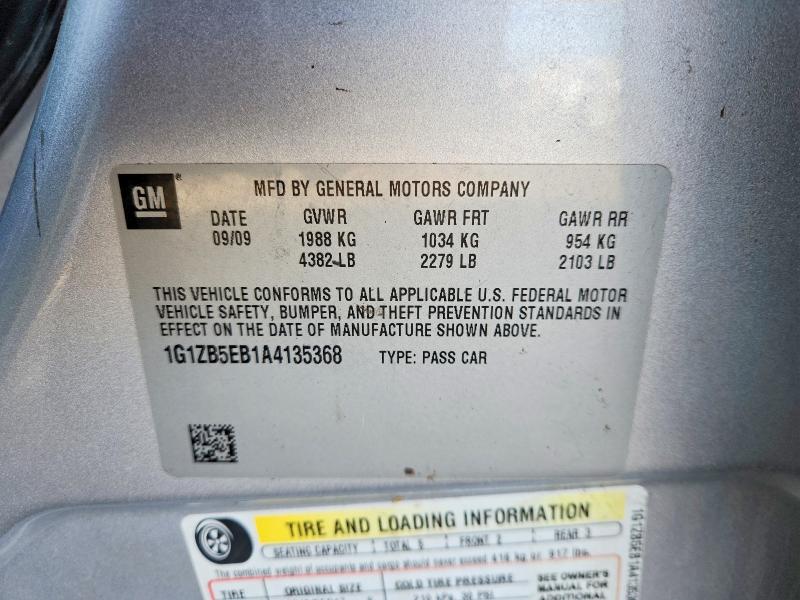 Продаж на аукціоні авто 2010 Chevrolet Malibu, vin: 1G1ZB5EB1A4135368, номер лоту: 46722046