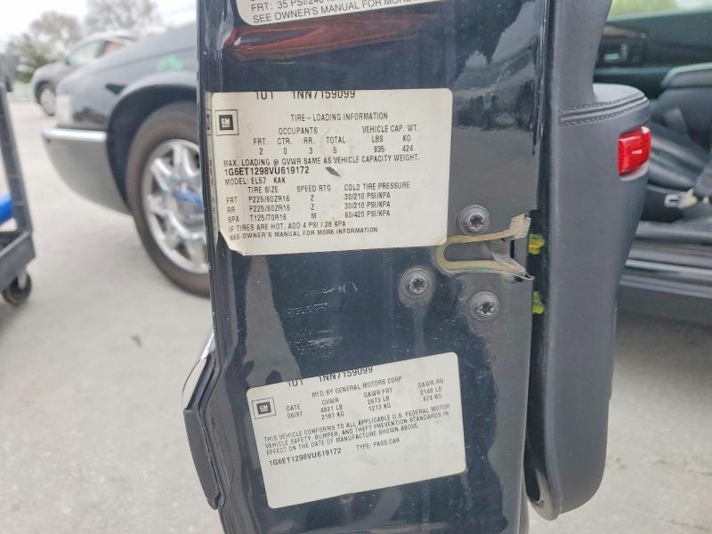 46351656 :رقم المزاد ، 1G6ET1298VU619172 vin ، 1997 Cadillac Eldorado مزاد بيع