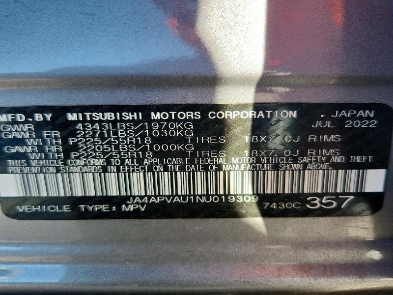 Aukcja sprzedaży 2022 Mitsubishi Outlander Sport, vin: JA4APVAU1NU019309, numer aukcji: 46837686