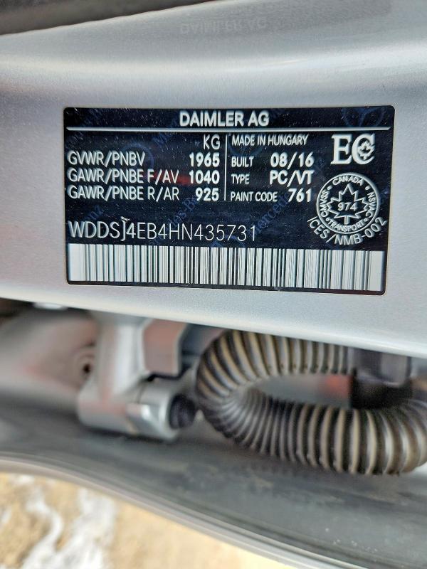 Продаж на аукціоні авто 2017 Mercedes Benz Cla, vin: WDDSJ4EB4HN435731, номер лоту: 46884956