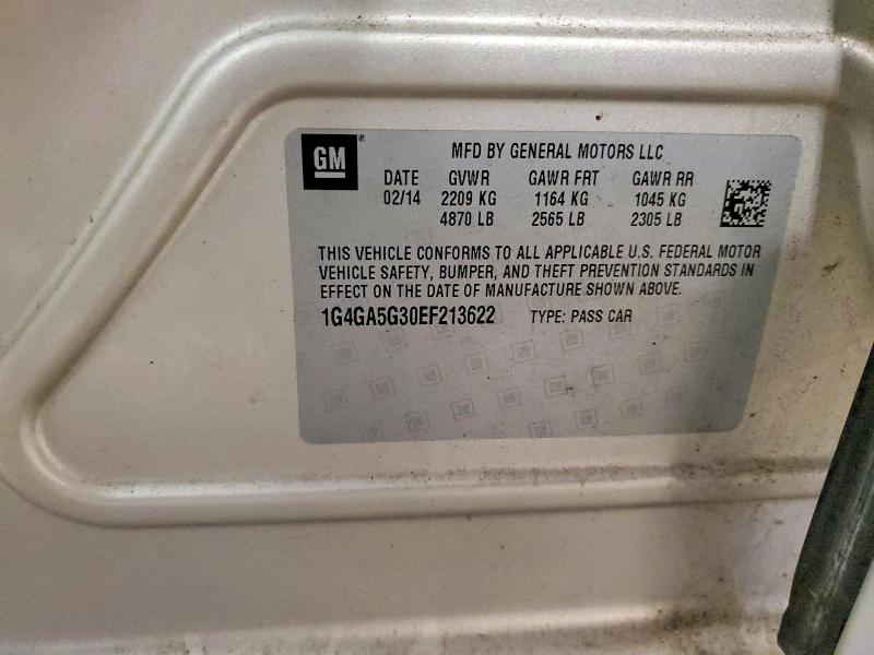 Aukcja sprzedaży 2014 Buick Lacrosse, vin: 1G4GA5G30EF213622, numer aukcji: 79526625