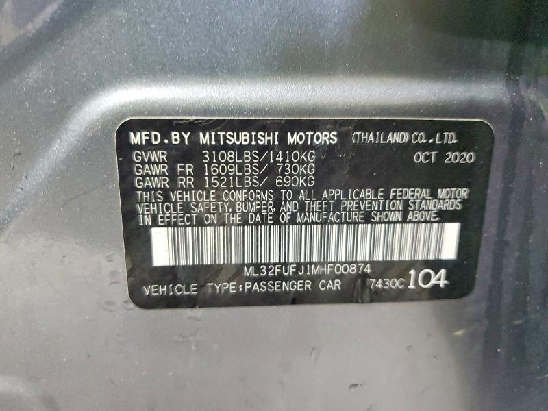 Продаж на аукціоні авто 2021 Mitsubishi Mirage, vin: ML32FUFJ1MHF00874, номер лоту: 48315086