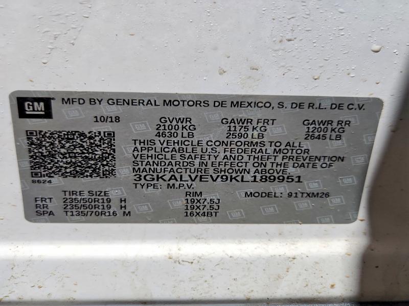 Aukcja sprzedaży 2019 Gmc Terrain, vin: 3GKALVEV9KL189951, numer aukcji: 46271866