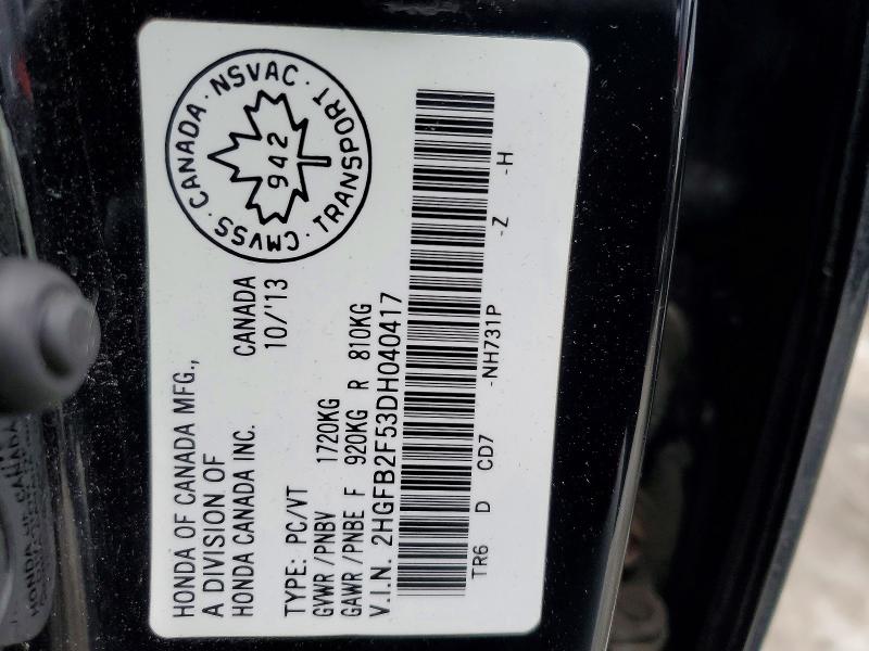 Продаж на аукціоні авто 2013 Honda Civic, vin: 2HGFB2F53DH040417, номер лоту: 79073955