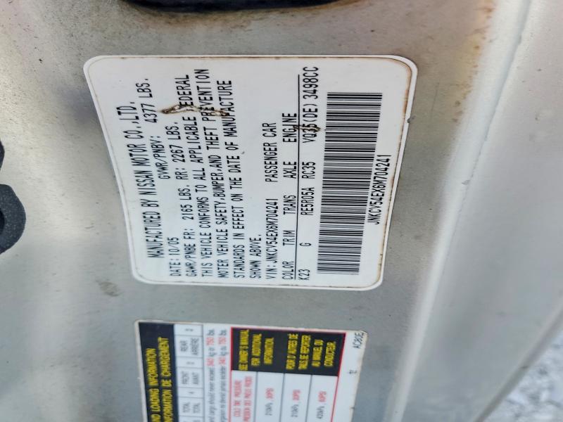 Aukcja sprzedaży 2006 Infiniti G35, vin: JNKCV54EX6M704241, numer aukcji: 45472146