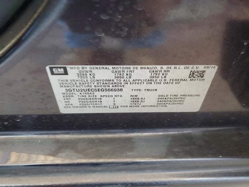 2014 Gmc Sierra მანქანა იყიდება აუქციონზე, vin: 3GTU2UEC5EG566938, აუქციონის ნომერი: 46866846