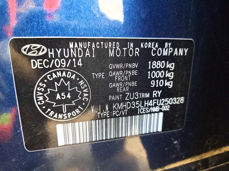 Продажа на аукционе авто 2015 Hyundai Elantra Gt, vin: KMHD35LH4FU250328, номер лота: 46052956