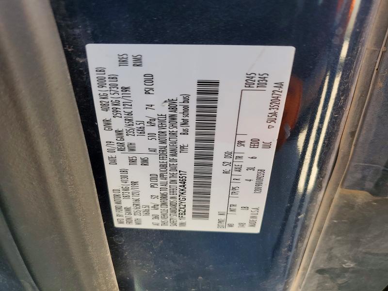 Продаж на аукціоні авто 2019 Ford Transit, vin: 1FBZX2YG7KKA46517, номер лоту: 46352096