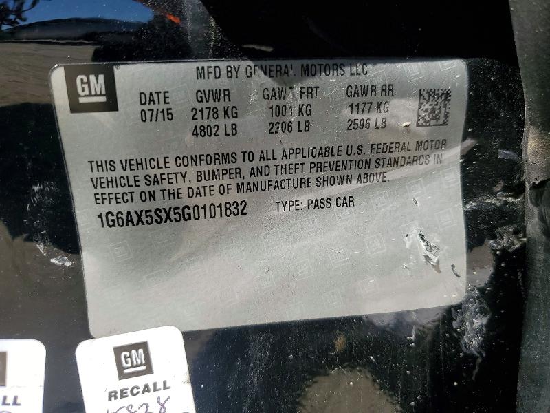 Продаж на аукціоні авто 2016 Cadillac Cts, vin: 1G6AX5SX5G0101832, номер лоту: 47605136