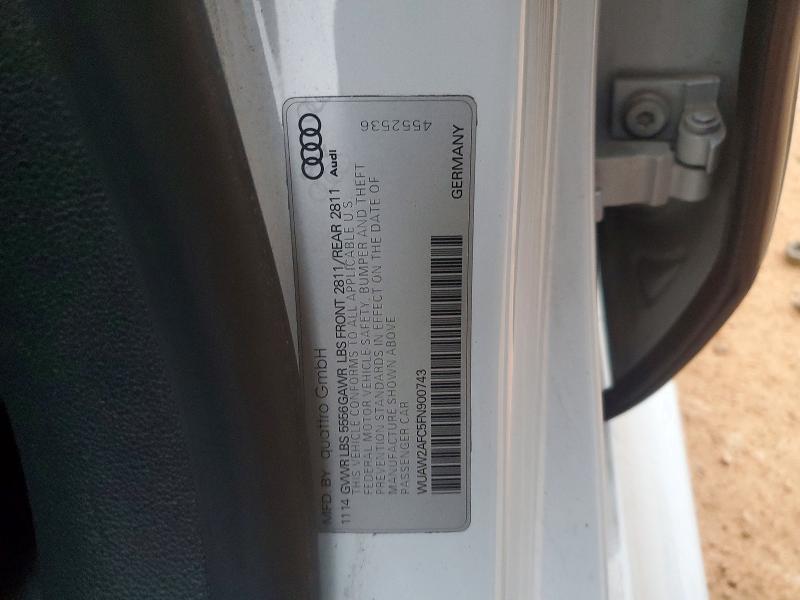 45802936 :رقم المزاد ، WUAW2AFC5FN900743 vin ، 2015 Audi Rs7 مزاد بيع