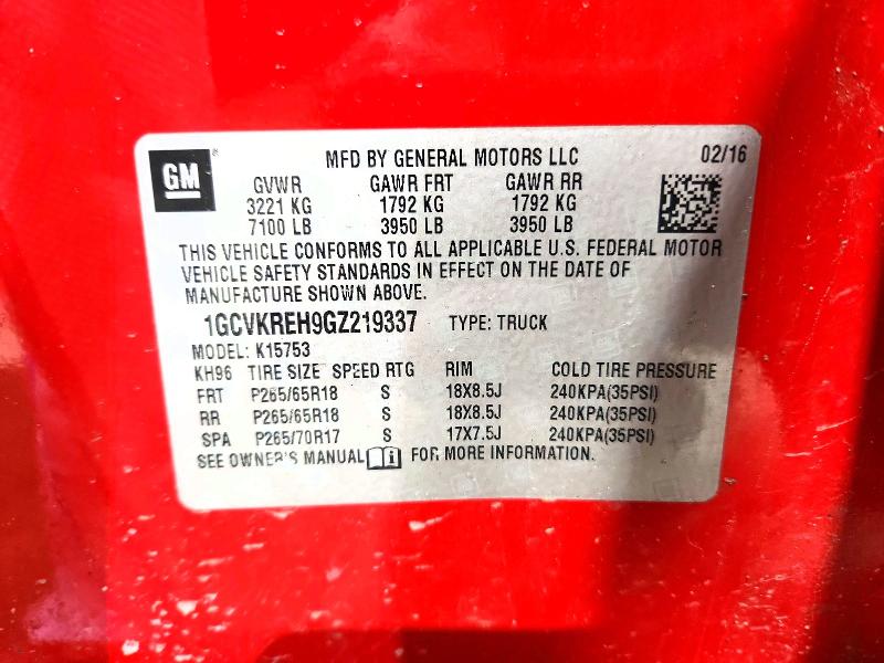 2016 Chevrolet Silverado მანქანა იყიდება აუქციონზე, vin: 1GCVKREH9GZ219337, აუქციონის ნომერი: 47455456