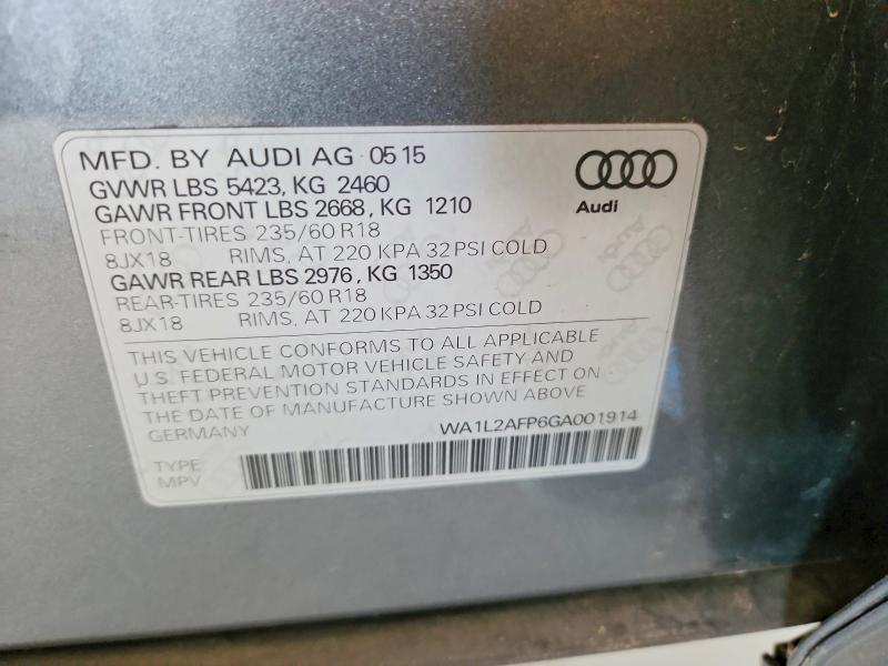 46140826 :رقم المزاد ، WA1L2AFP6GA001914 vin ، 2016 Audi Q5 مزاد بيع