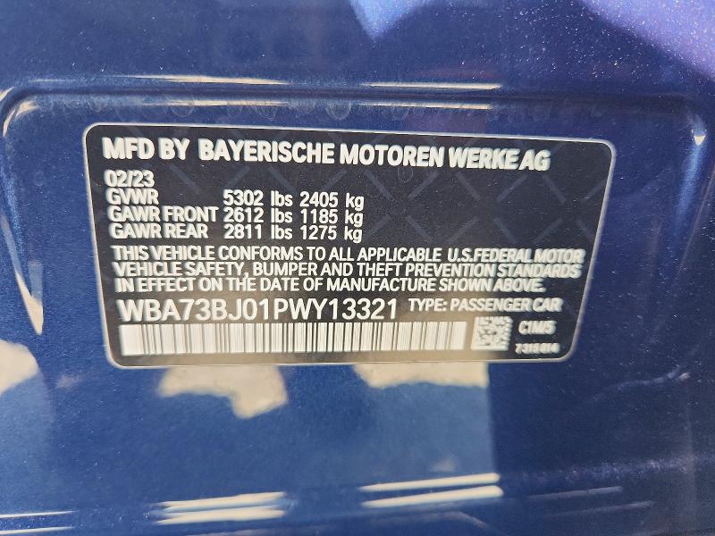 Aukcja sprzedaży 2023 Bmw 540, vin: WBA73BJ01PWY13321, numer aukcji: 47315686