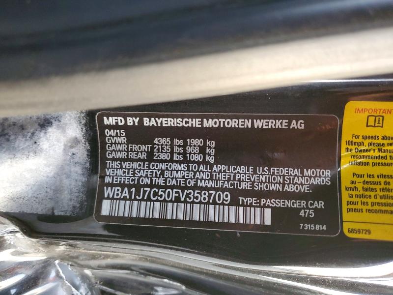 41975686 :رقم المزاد ، WBA1J7C50FV358709 vin ، 2015 Bmw M235i مزاد بيع