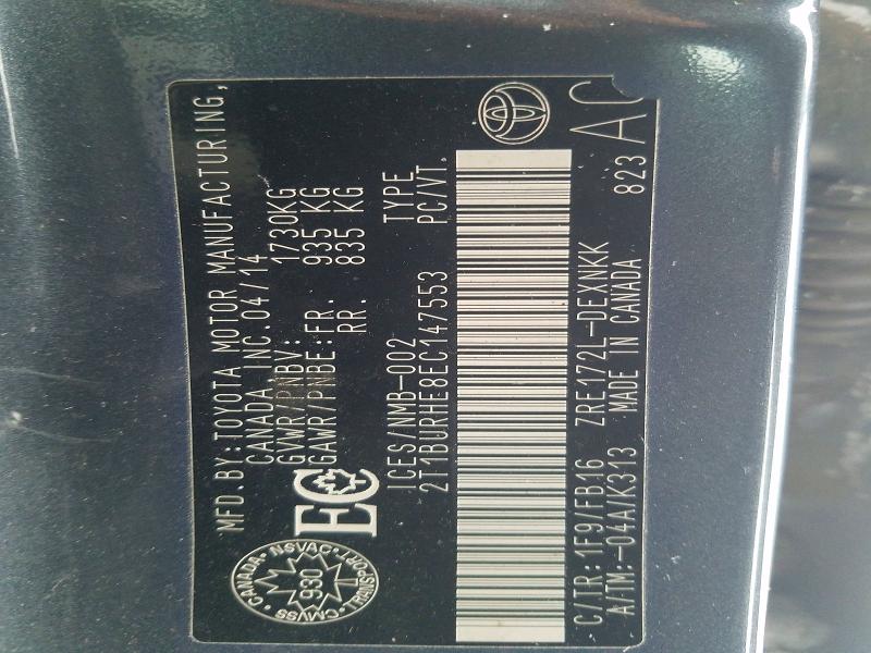 77819385 :رقم المزاد ، 2T1BURHE8EC147553 vin ، 2014 Toyota Corolla مزاد بيع