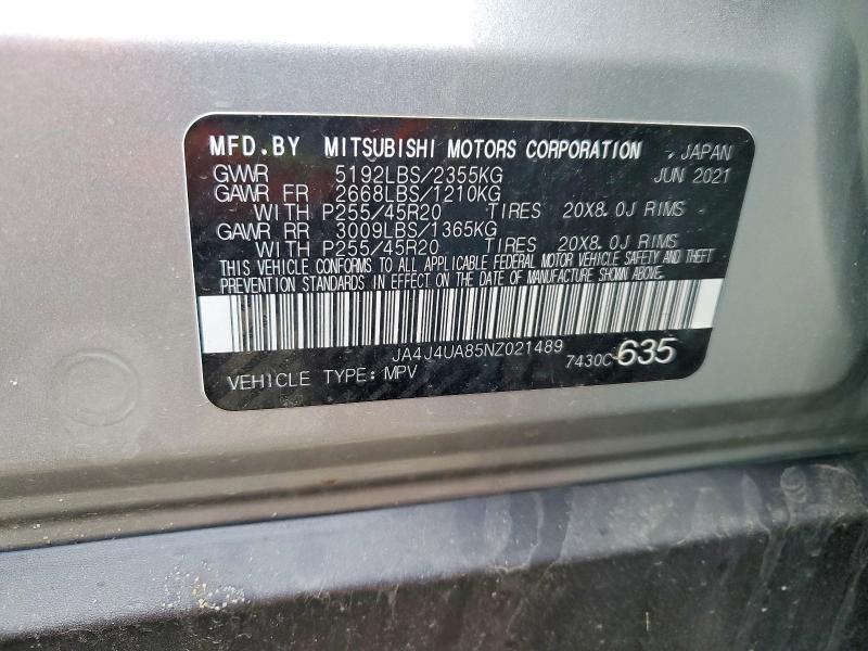 Продаж на аукціоні авто 2022 Mitsubishi Outlander, vin: JA4J4UA85NZ021489, номер лоту: 45456436
