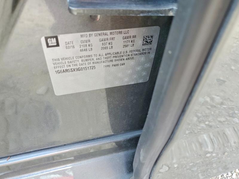 2016 Cadillac Cts მანქანა იყიდება აუქციონზე, vin: 1G6AR5SX9G0151725, აუქციონის ნომერი: 46751166