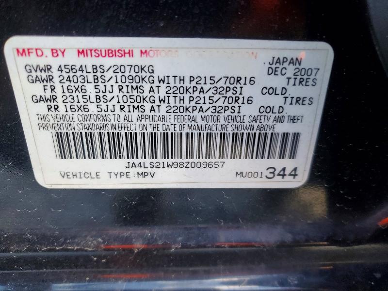 Продаж на аукціоні авто 2008 Mitsubishi Outlander, vin: JA4LS21W98Z009657, номер лоту: 45635486