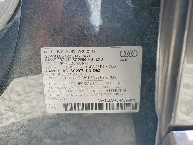 Продаж на аукціоні авто 2017 Audi Q5, vin: WA1L2AFP6HA095973, номер лоту: 48136846