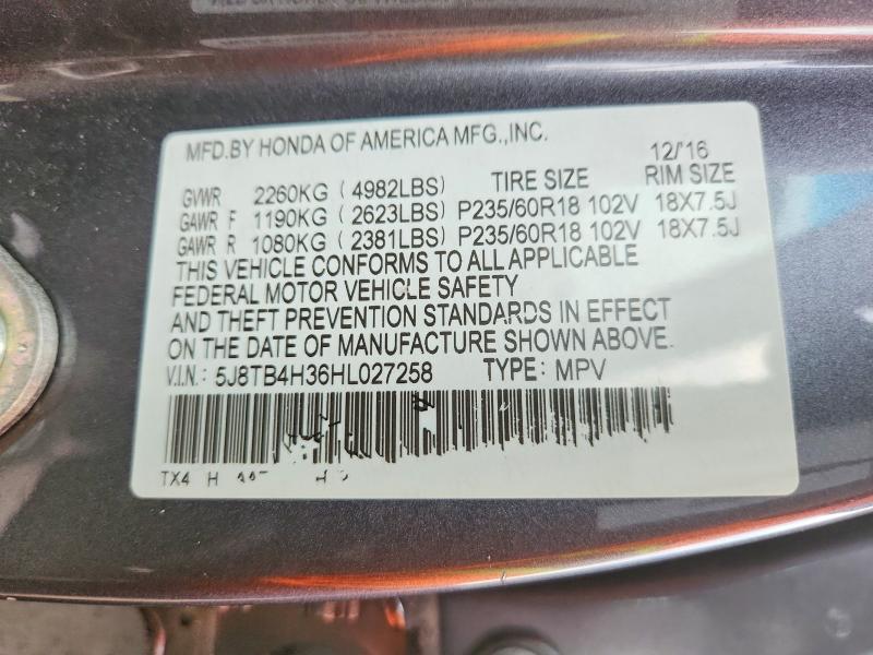 Продаж на аукціоні авто 2017 Acura Rdx, vin: 5J8TB4H36HL027258, номер лоту: 47606976