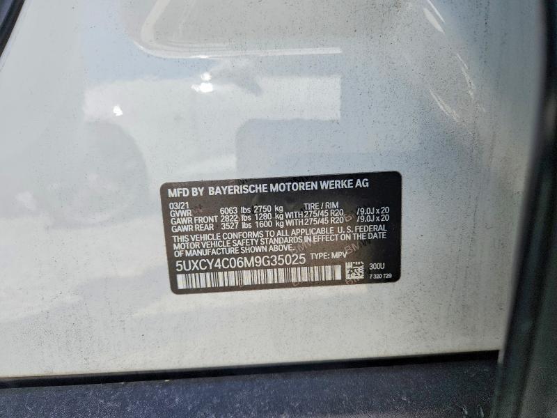 2021 Bmw X6 მანქანა იყიდება აუქციონზე, vin: 5UXCY4C06M9G35025, აუქციონის ნომერი: 46146516