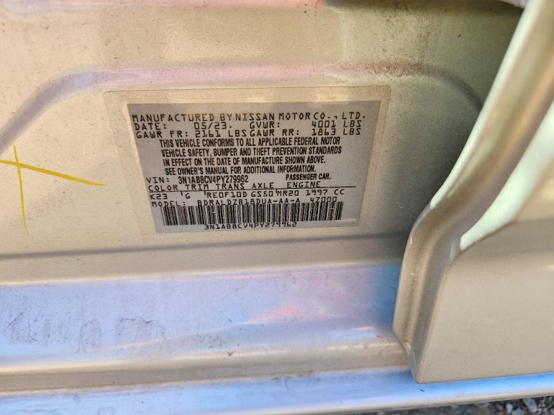 2023 Nissan Sentra მანქანა იყიდება აუქციონზე, vin: 3N1AB8CV4PY279962, აუქციონის ნომერი: 46942156