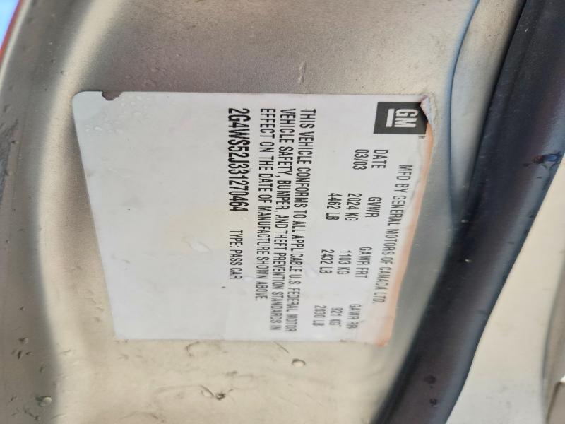 Aukcja sprzedaży 2003 Buick Century, vin: 2G4WS52J331270464, numer aukcji: 47082136