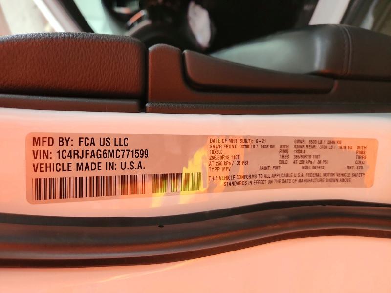 Продаж на аукціоні авто 2021 Jeep Grand Cherokee, vin: 1C4RJFAG6MC771599, номер лоту: 46153536