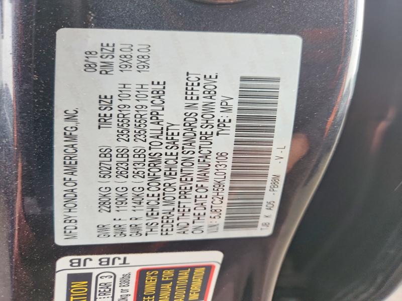 2019 Acura Rdx მანქანა იყიდება აუქციონზე, vin: 5J8TC2H59KL013106, აუქციონის ნომერი: 46728736
