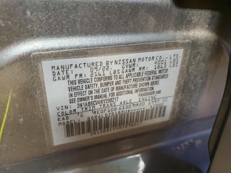 Продажа на аукционе авто 2022 Nissan Sentra, vin: 3N1AB8CV4NY298217, номер лота: 45956726