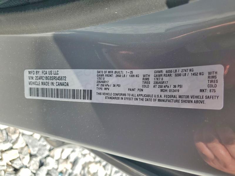 46886506 :رقم المزاد ، 2C4RC1BG8SR545872 vin ، 2025 Chrysler Pacifica مزاد بيع