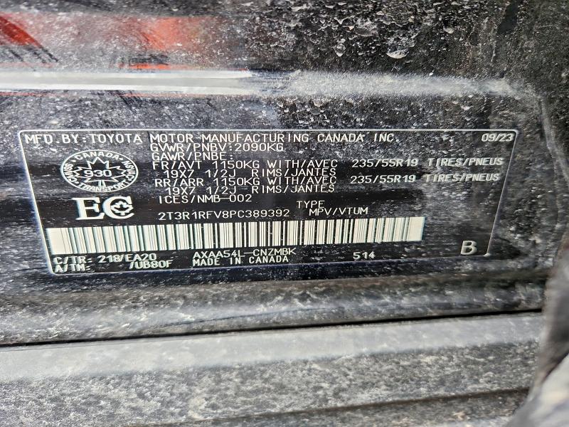 79224845 :رقم المزاد ، 2T3R1RFV8PC389392 vin ، 2023 Toyota Rav4 مزاد بيع