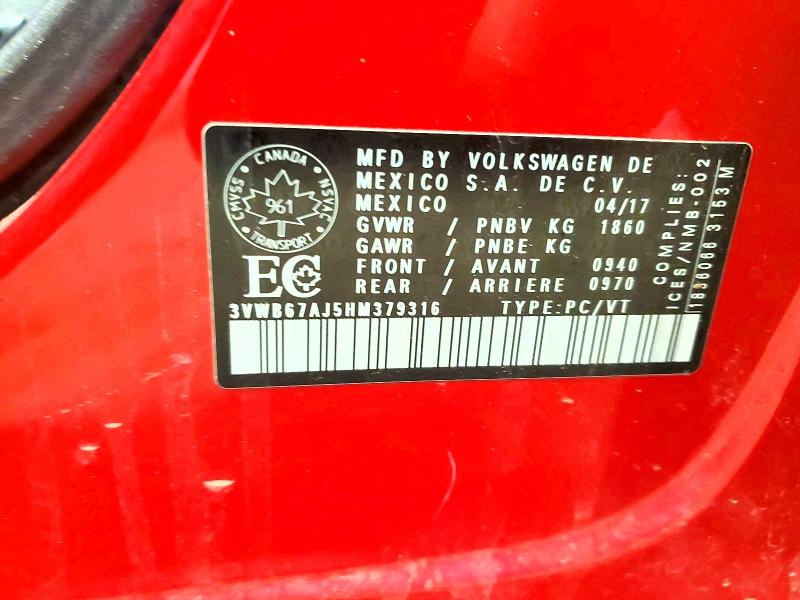 Продажа на аукционе авто 2017 Volkswagen Jetta, vin: 3VWB67AJ5HM379316, номер лота: 79358965