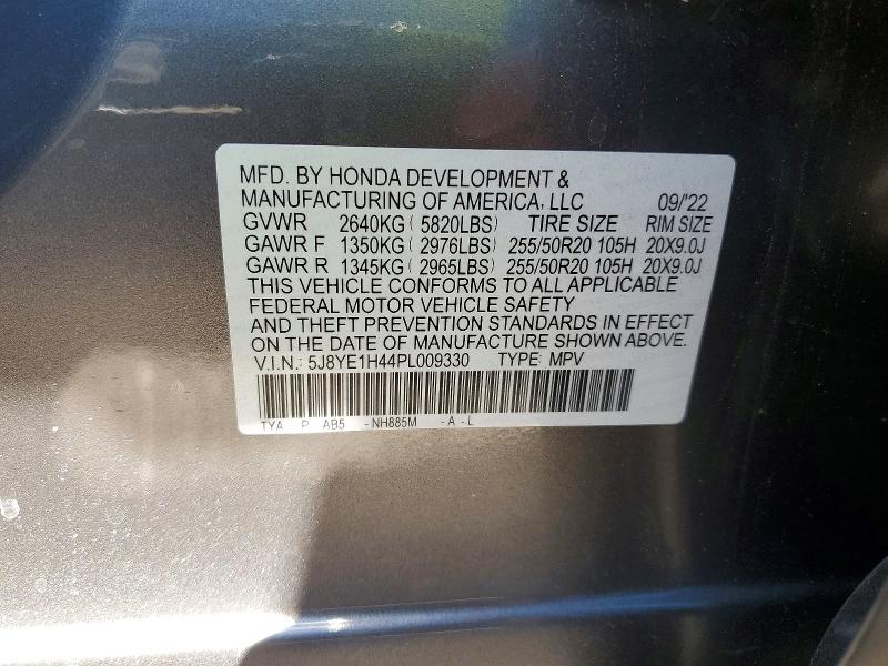 45587626 :رقم المزاد ، 5J8YE1H44PL009330 vin ، 2023 Acura Mdx مزاد بيع
