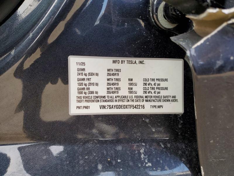 Продажа на аукционе авто 2026 Tesla Model Y, vin: 7SAYGDEDXTF542216, номер лота: 79964975