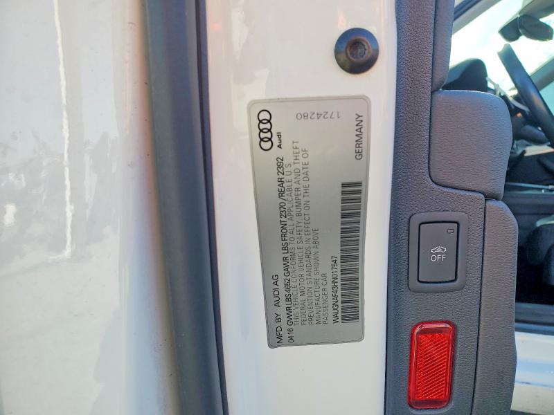 Продажа на аукционе авто 2017 Audi A4, vin: WAUGNAF43HN017547, номер лота: 46146346