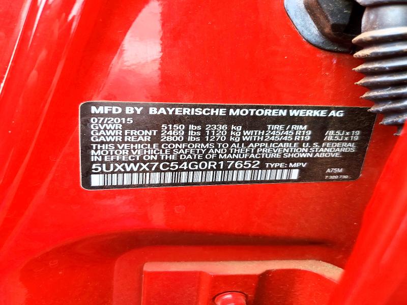 46236806 :رقم المزاد ، 5UXWX7C54G0R17652 vin ، 2016 Bmw X3 مزاد بيع