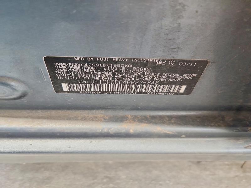 2011 Subaru Impreza მანქანა იყიდება აუქციონზე, vin: JF1GH6D64BH825848, აუქციონის ნომერი: 47574486