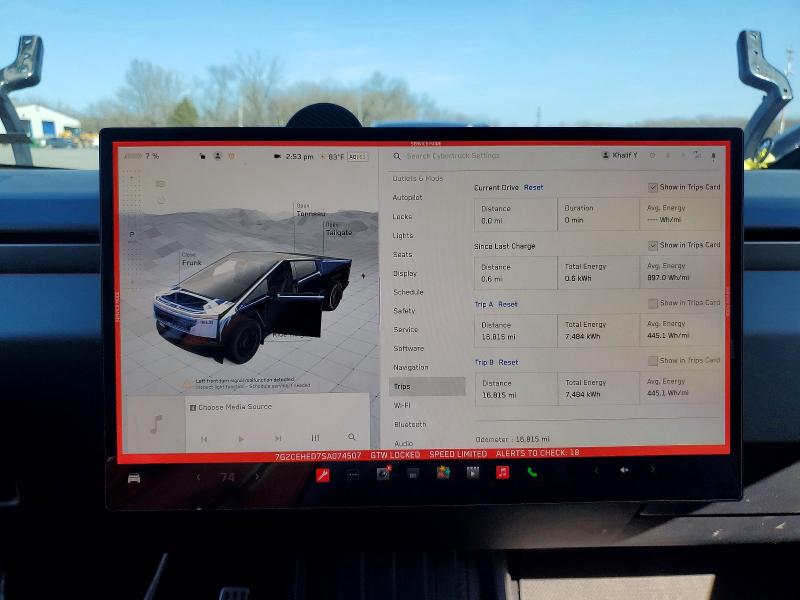 41796926 :رقم المزاد ، 7G2CEHED7SA074507 vin ، 2025 Tesla Cybertruck مزاد بيع