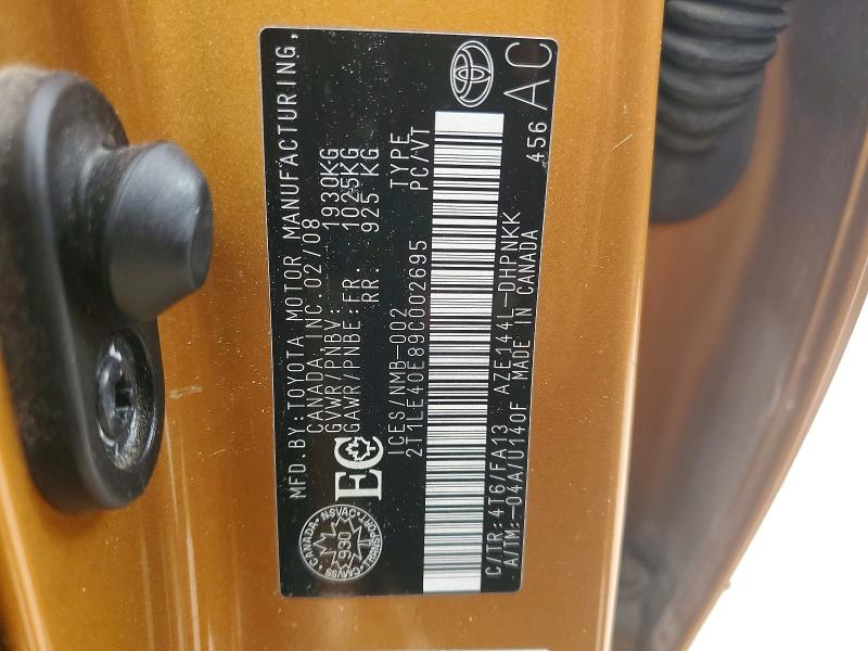 Aukcja sprzedaży 2009 Toyota Matrix, vin: 2T1LE40E89C002695, numer aukcji: 79791465