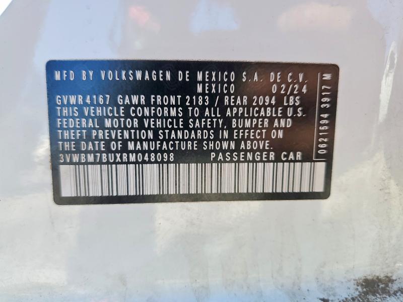 79359075 :رقم المزاد ، 3VWBM7BUXRM048098 vin ، 2024 Volkswagen Jetta مزاد بيع