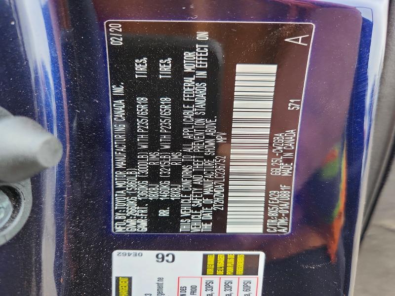 47163936 :رقم المزاد ، 2T2HZMDA7LC236752 vin ، 2020 Lexus Rx 350 مزاد بيع