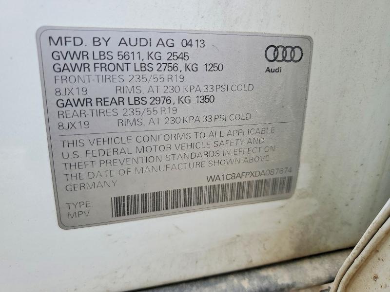 Aukcja sprzedaży 2013 Audi Q5, vin: WA1C8AFPXDA087674, numer aukcji: 48414906
