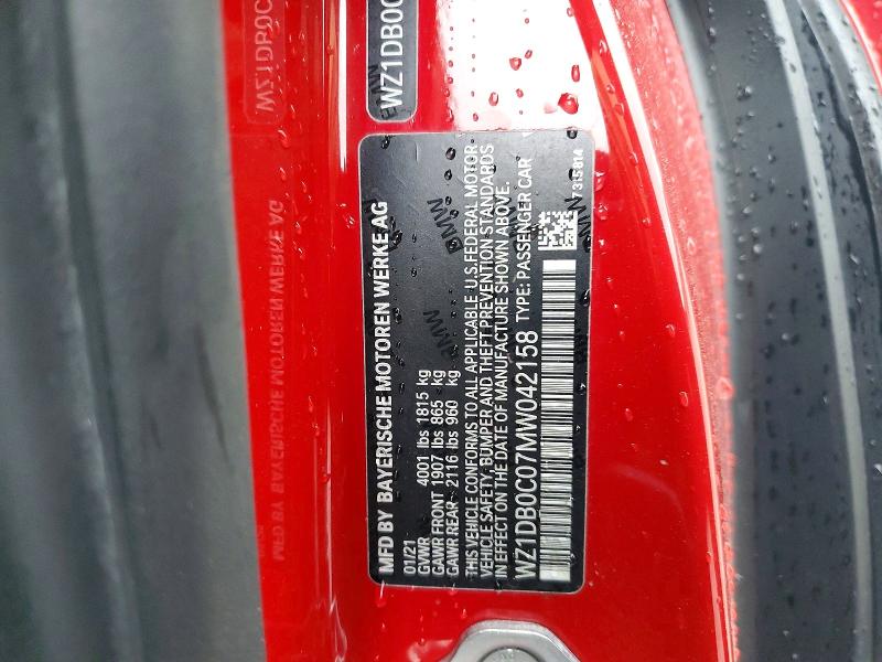 46184966 :رقم المزاد ، WZ1DB0C07MW042158 vin ، 2021 Toyota Gr Supra مزاد بيع