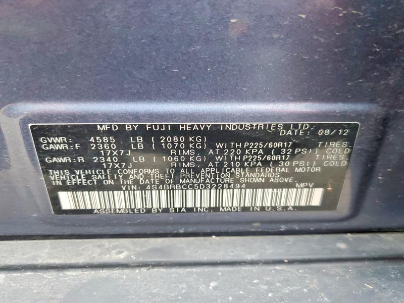 Продажа на аукционе авто 2013 Subaru Outback, vin: 4S4BRBCC5D3228494, номер лота: 42022846