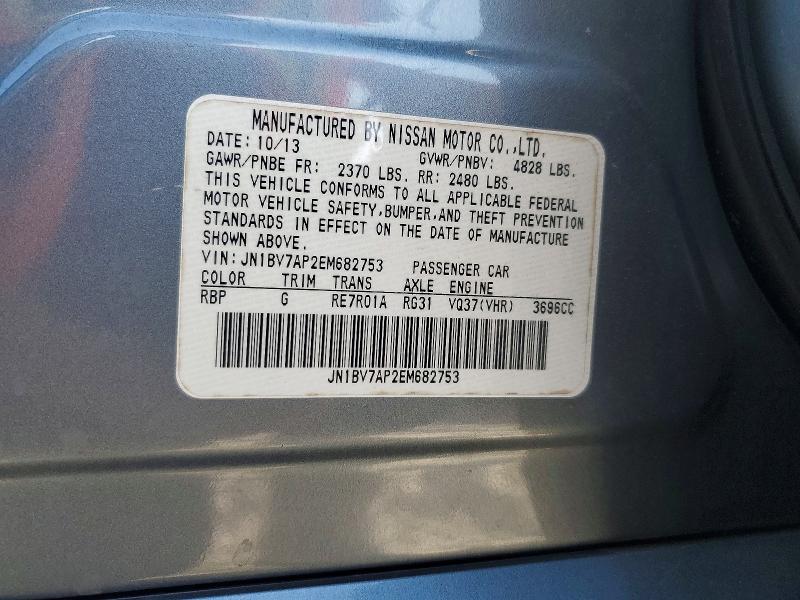 Продажа на аукционе авто 2014 Infiniti Q50, vin: JN1BV7AP2EM682753, номер лота: 41969526